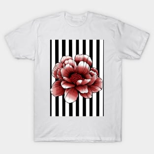 LINE FLOWER RED T-Shirt